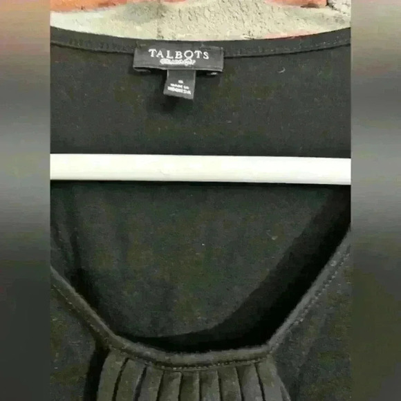 Talbots Ruffled Detailed Black Tank‎ Size Small - Picture 2 of 5